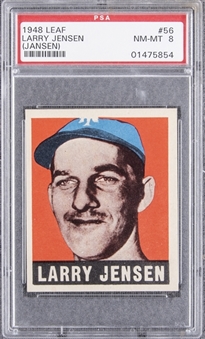1948-49 Leaf #56 Larry Jensen – PSA NM-MT 8